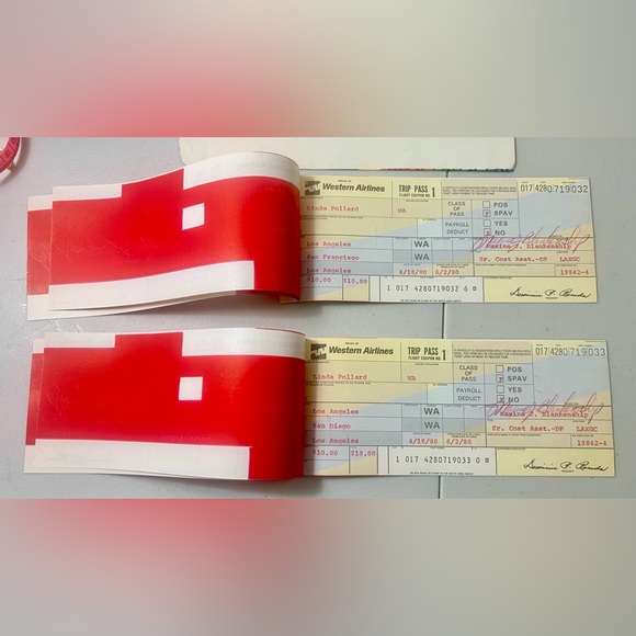 Western Airlines Vintage Ticket Jackets and Travel Passes - Picture 12 of 15